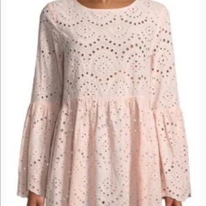 Lumie Bell-Sleeve Eyelet Embroidered Tunic